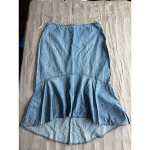 Women's Lauren Jeans Co. Ralph Lauren Blue Denim High Low Skirt Size 10